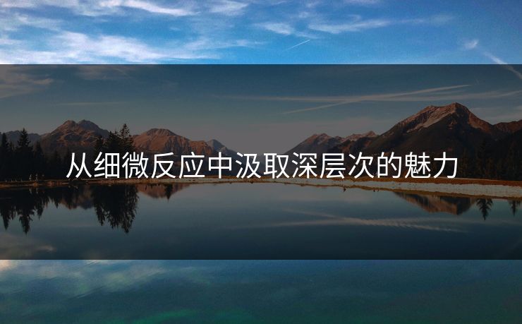 从细微反应中汲取深层次的魅力 从细微反应中汲取深层次的魅力